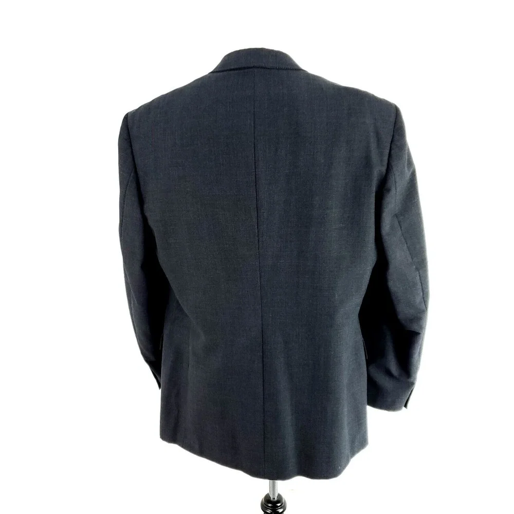 Christian Dior Monsieur Wool 2‎ Button Blazer 42L Gray Twill